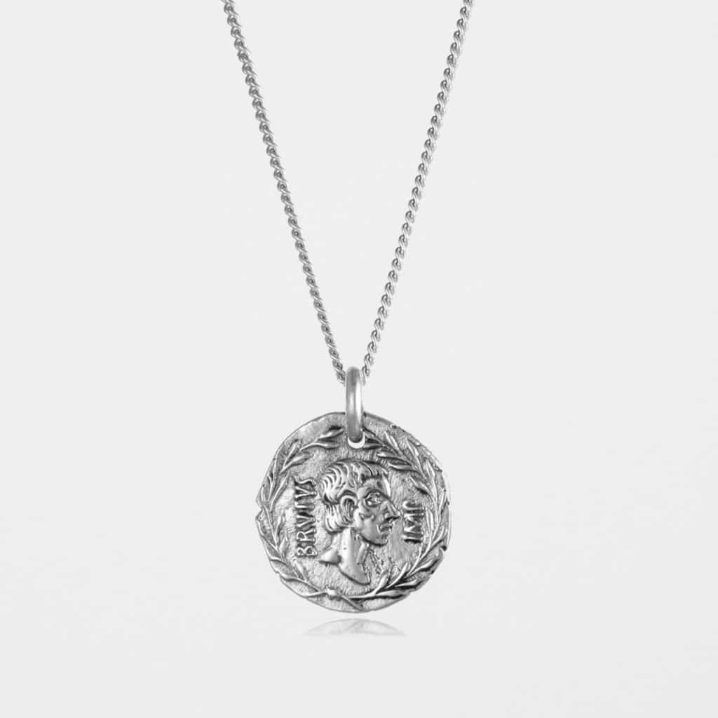 Brutus Coin Necklace Silver