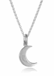 Small Moon Necklace Silver