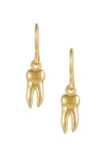 Tooth Earrings Gold