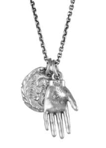 Coin Hand Necklace Silver