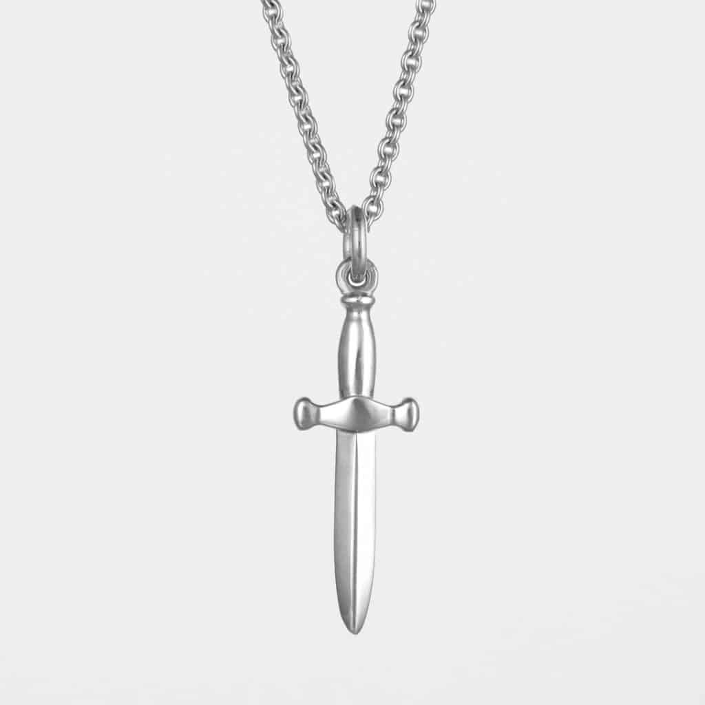 Dagger Necklace Silver