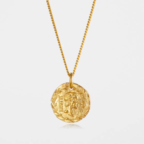 Brutus Coin Necklace Gold Vermeil
