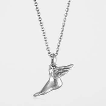 Winged Foot Necklace Silver