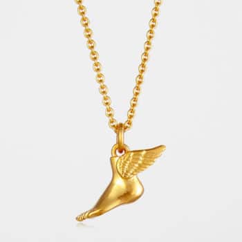 Winged Foot Necklace Gold Vermeil