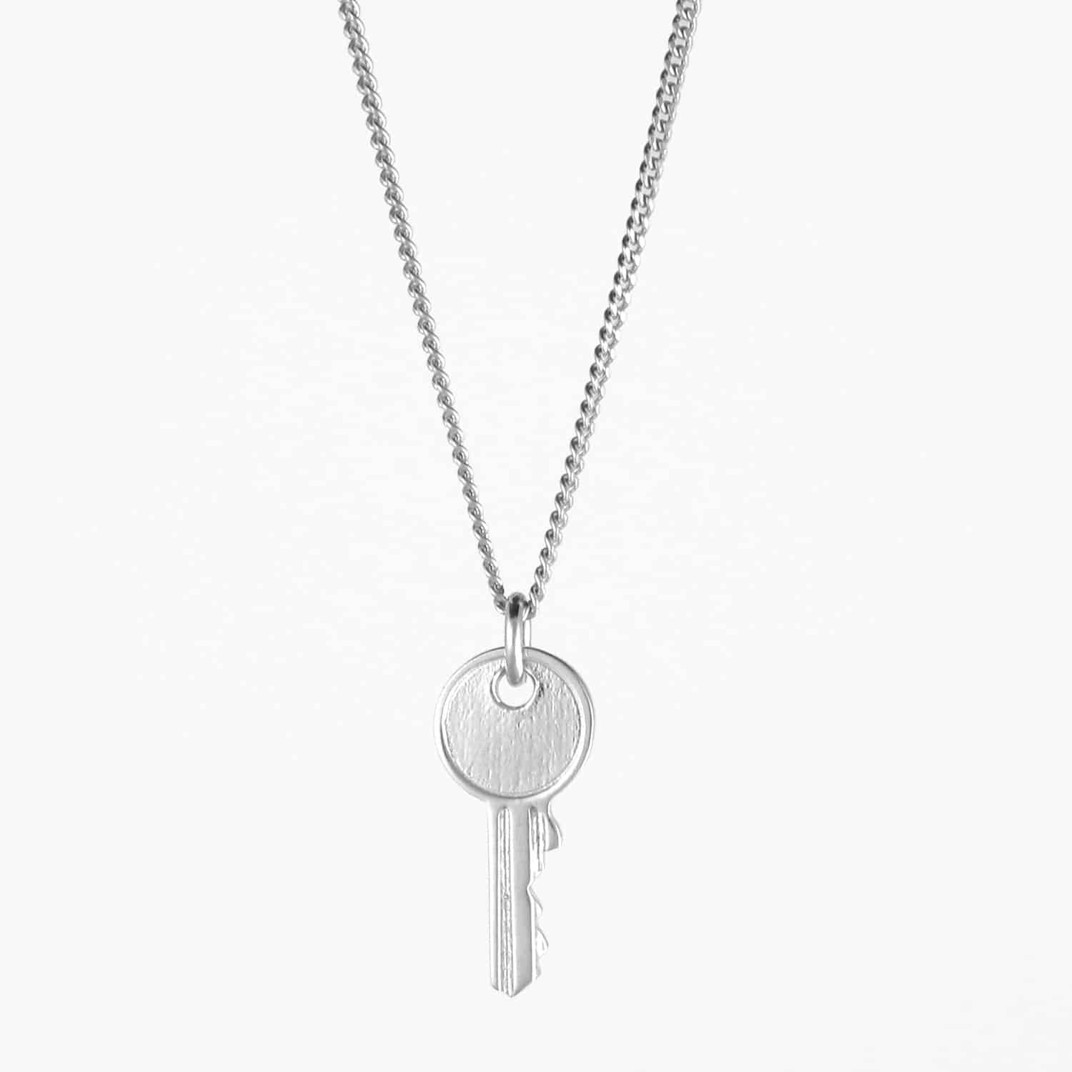 Small Key Necklace Silver, Sterling Silver & Gold Vermeil Jewellery