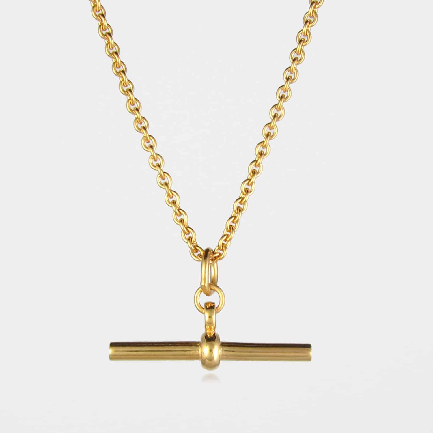 Trace Chain T Bar Necklace Gold | Sterling Silver & Gold Vermeil ...
