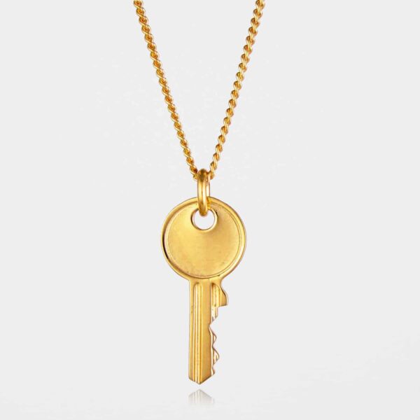 Large Key Necklace Gold Vermeil