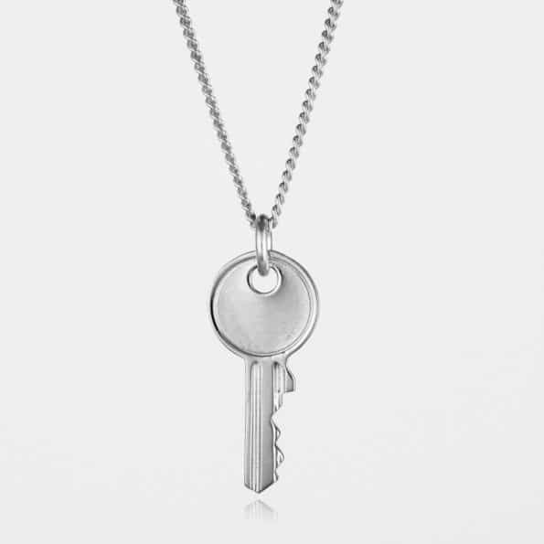 Large Key Necklace Silver