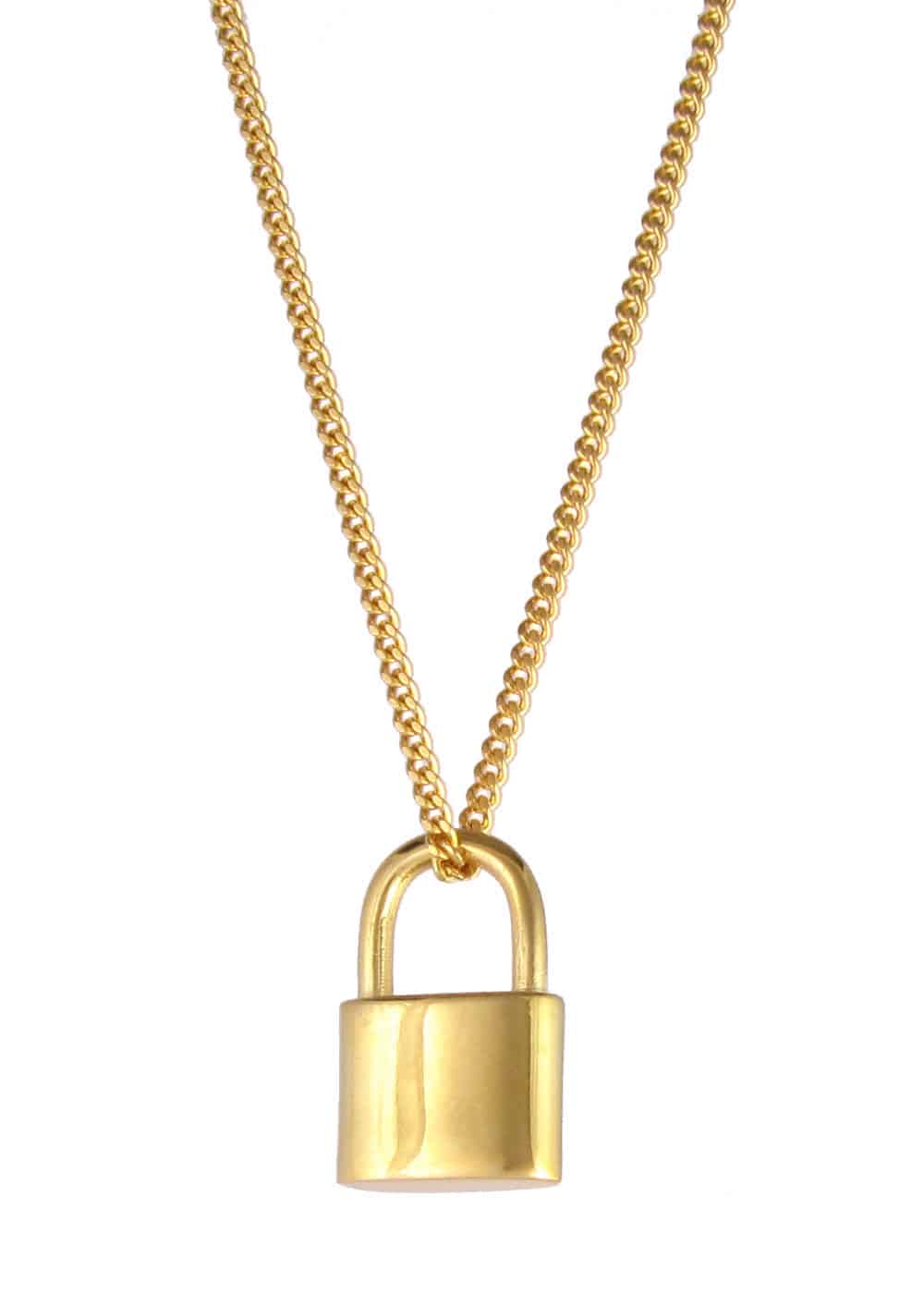 Small Padlock Necklace Gold Vermeil | Sterling Silver & Gold Vermeil Jewellery | Unisex jewellery