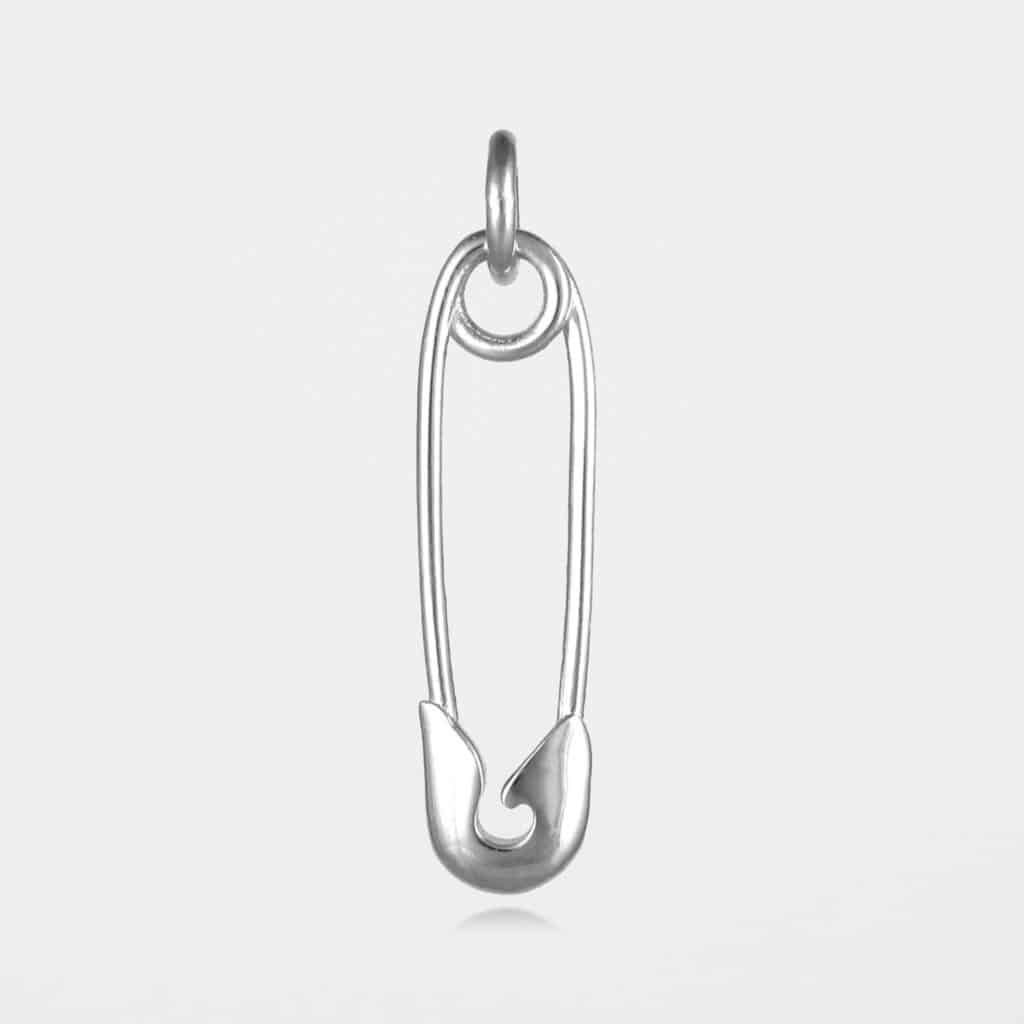 Safety Pin Pendant Silver