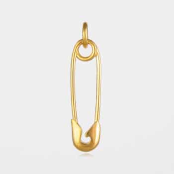 Safety Pin Pendant Gold Vermeil