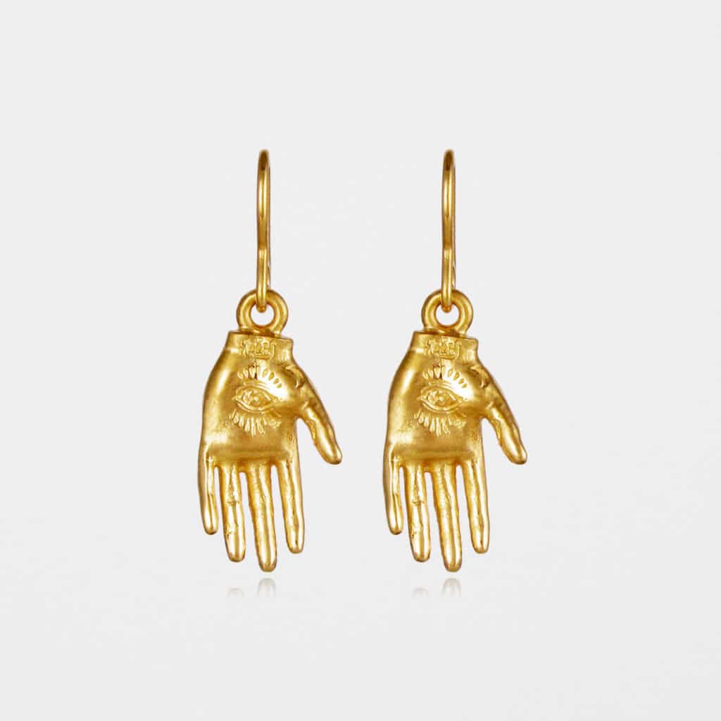 Hand of Mystery Earrings Gold Vermeil