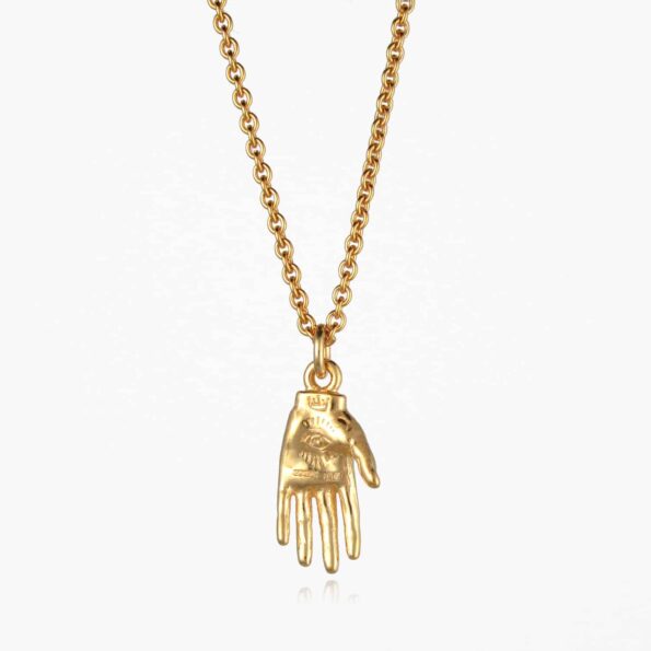 Small Hand of Mystery Necklace Gold Vermeil