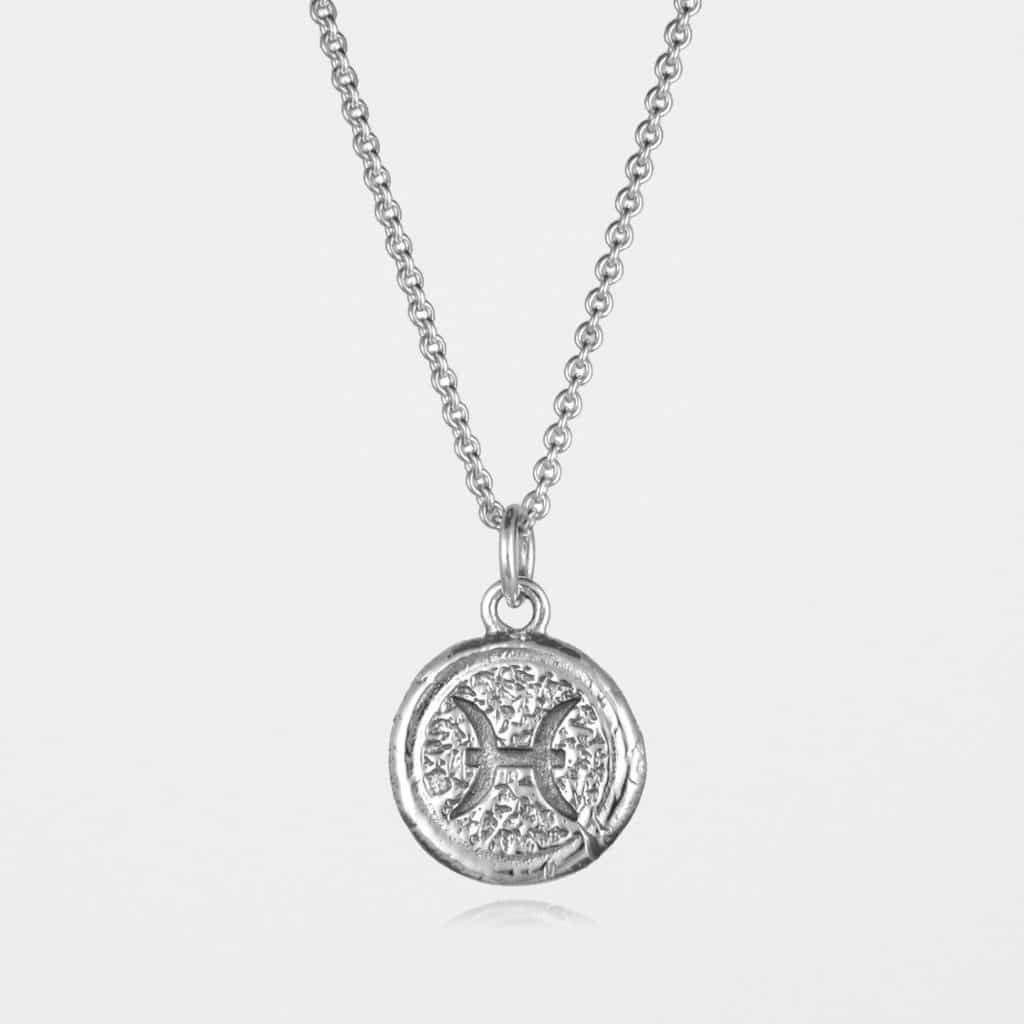 Pisces Star Sign Necklace Silver