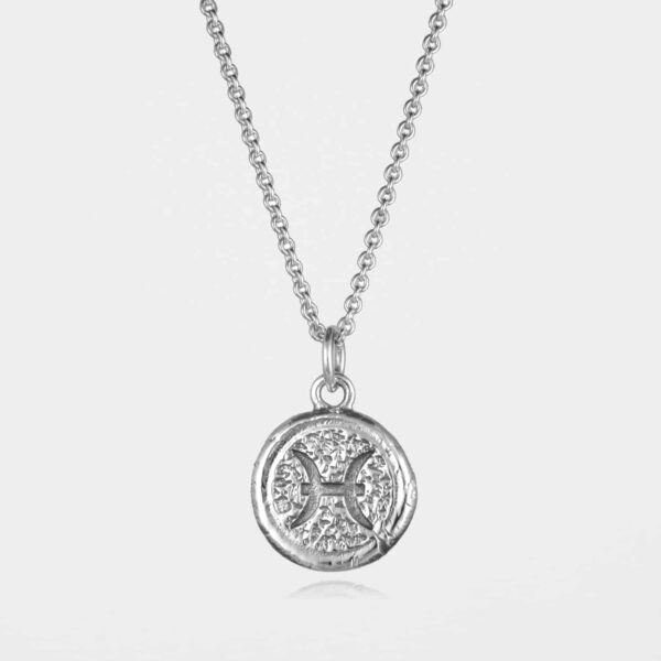 Pisces Star Sign Necklace Silver