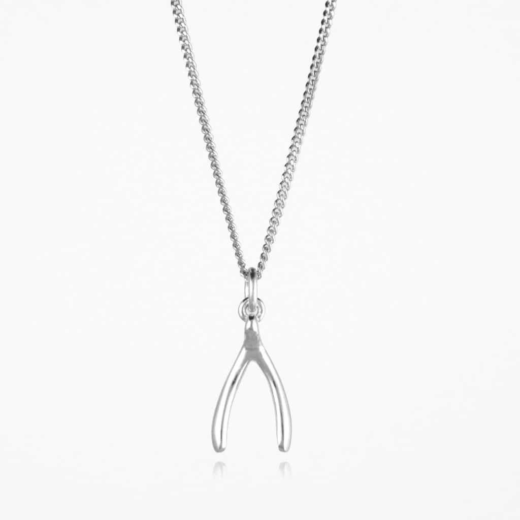 Wishbone Necklace 925 Sterling Silver - Good Luck necklace Adjustable 40 -  45 cm | eBay
