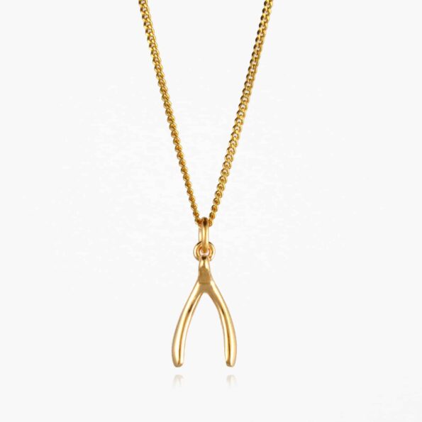 Wishbone Necklace Gold Vermeil