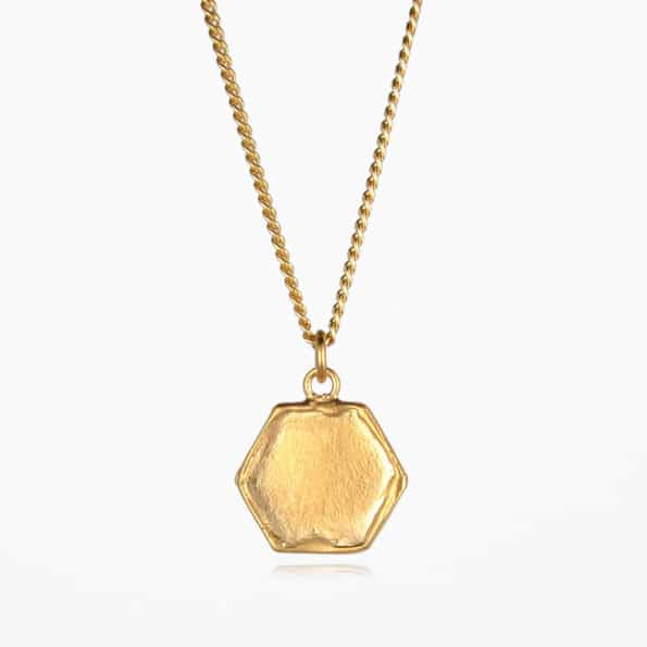 Hexagon Necklace Gold Vermeil